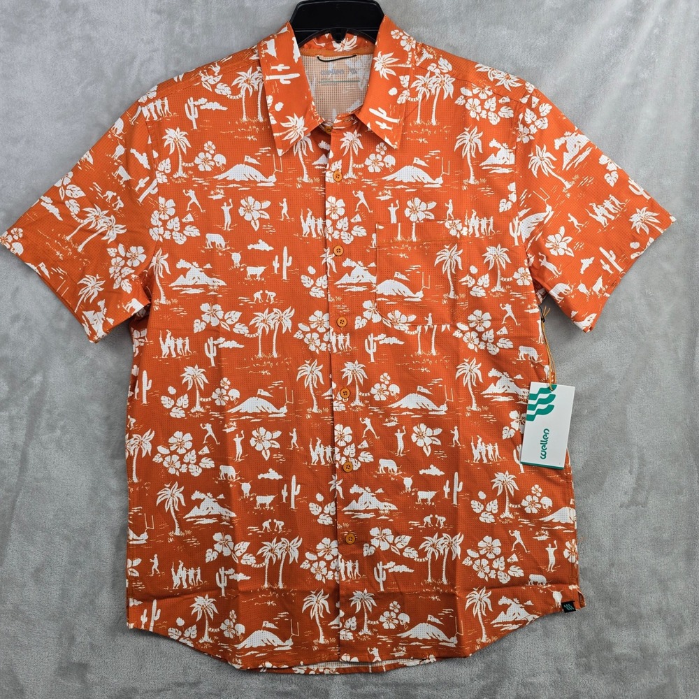 Wellen Airweave Performance Shirt‎ Medium UT texas Longhorns Cactus Orange Mens